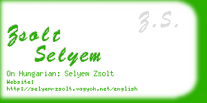 zsolt selyem business card